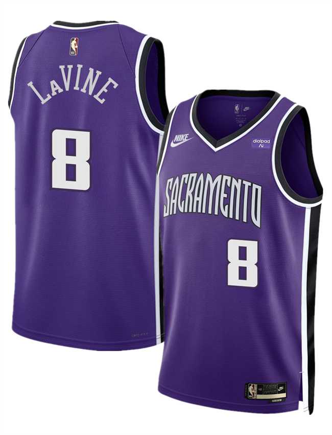 Mens Sacramento Kings #8 Zach LaVine Purple 2025 Classic Edition Stitched Jersey Dzhi